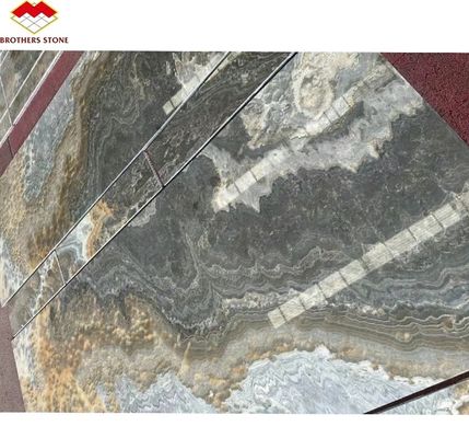 Gepolijste doorschijnende onyxsteen Modern ontwerp voor natuurlijke achtergrondverlichting Jade inkt Marmer Big Slab