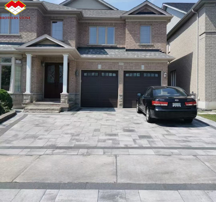 Broeders Steen Vlamde Grauwe Granit Slab Paving Tiles voor geslepen natuurlijke steen oprit