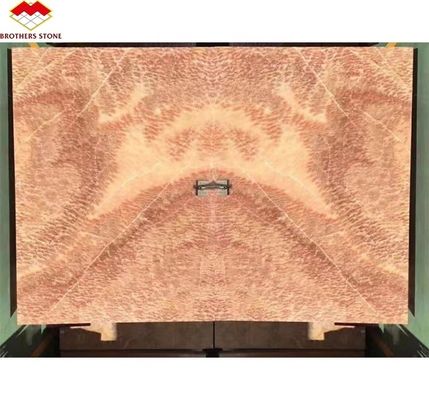 Moderne design gepolijst marmeren boekenmatch tegel Custom achtergrondverlichting Red Dragon Jade Onyx muur