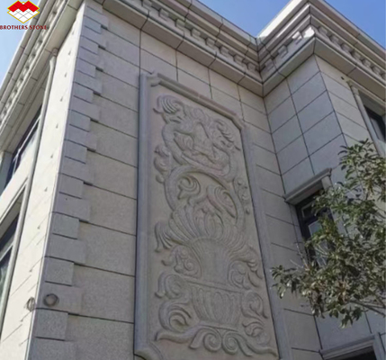 Moderne Chinese grijs granitstenen fineer op maat gesneden voor buitenwandbekleding