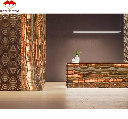 Gepolijste Zwarte Zee Onyx Marmer Translucente Textuur voor Interieur Wandpaneel Decoratie