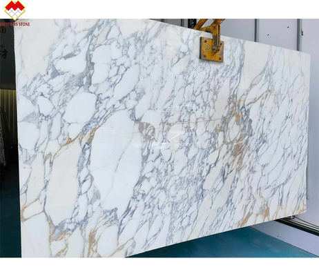 Wand en vloer Modern ontwerp Sneeuwwit Marmeren tafel met bruine aders