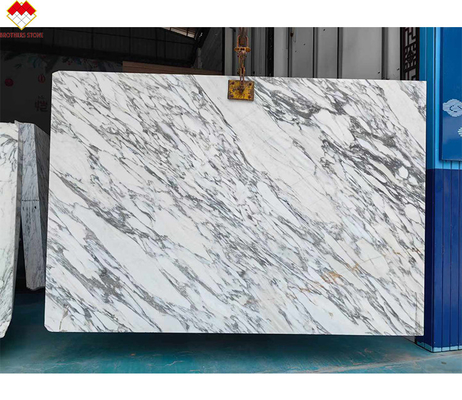 Wand en vloer Modern ontwerp Sneeuwwit Marmeren tafel met bruine aders