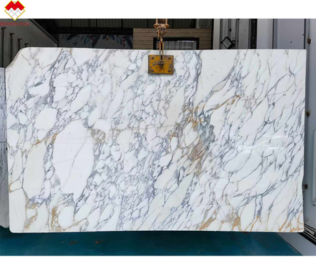 Wand en vloer Modern ontwerp Sneeuwwit Marmeren tafel met bruine aders
