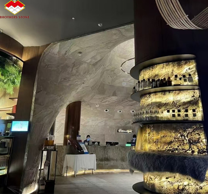 Ultra-dunne achtergrondverlichte stenen panelen voor modern interieur in villa's en hotels