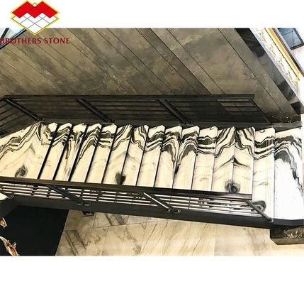 Moderne Panda Wit Calcite Marmeren Trappen Steen Decoratieve Marmeren Trappen in de hal