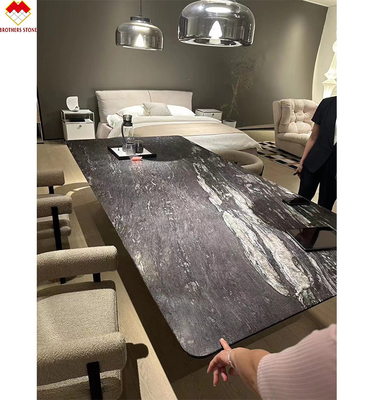 Component Lavabo Gepolijst Zwart Quartzite Vanity Top voor Eind Badkamer Ontwerp in Brazilië