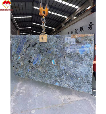 Grote plaat gepolijst glanzend Labradorite Blauw Granit Borden en Eiland Tafel Ontwerp