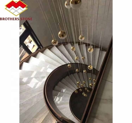 Hotel Indoor Marble Staircase met modern spiraal gebogen ontwerp en maatoptie