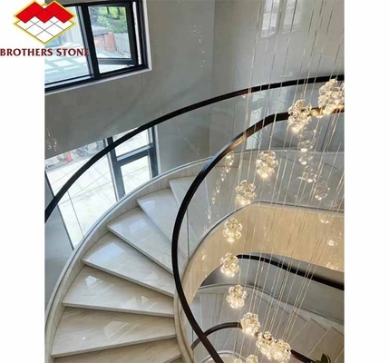 Hotel Indoor Marble Staircase met modern spiraal gebogen ontwerp en maatoptie