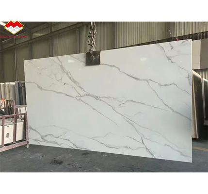 Nano wit kristal eetkamer tafel top moderne grote plaat marmer look porselein tegel voor stappen