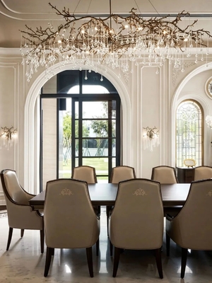 Modern Midden-Oosten stijl Luxe villa Beige Amber en Wit Marmer Wasbak Interieurontwerp