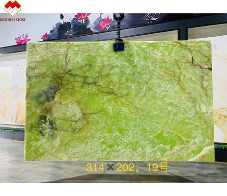 Natuurlijke groene onyx marmeren plaat perfect voor achtergrondverlichting onyx wandbekleding en toonbanken