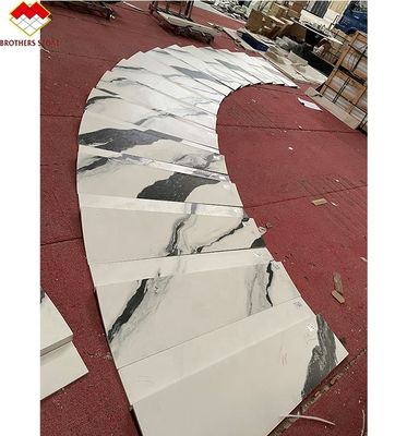 Gepersonaliseerde kwaliteit wastafel interieur trappen ontwerp panda witte marmer look porseleinen tegels