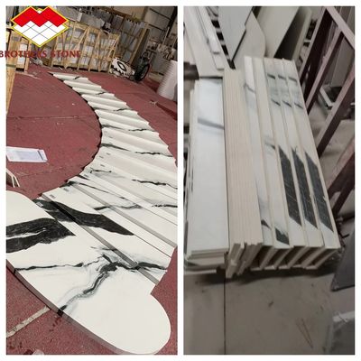 Gepersonaliseerde kwaliteit wastafel interieur trappen ontwerp panda witte marmer look porseleinen tegels