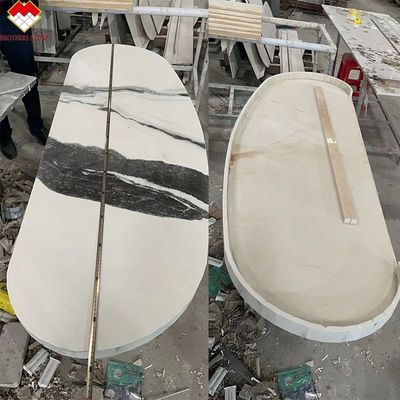 Gepersonaliseerde kwaliteit wastafel interieur trappen ontwerp panda witte marmer look porseleinen tegels