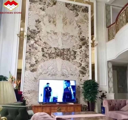 Inwendige muur op maat geglazuurd sneeuwberg zilveren vos marmeren steen in gepolijste afwerking