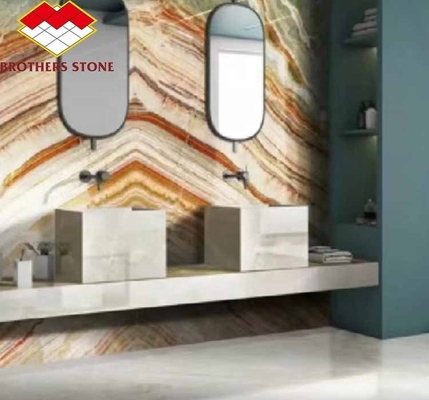 Op maat gesneden onyx marmeren stenen platen perfect voor huisversiering en woonkamer tafel