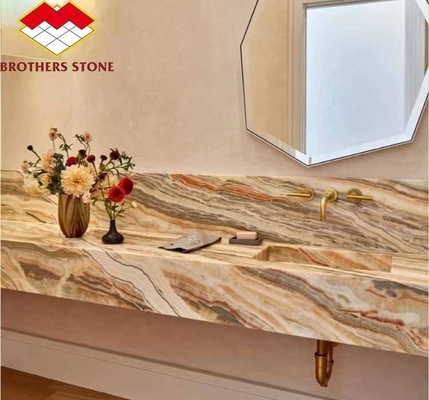 Op maat gesneden onyx marmeren stenen platen perfect voor huisversiering en woonkamer tafel
