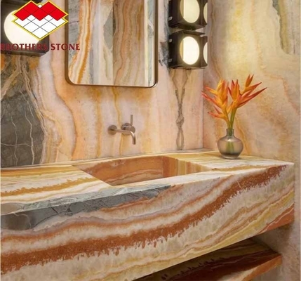 Op maat gesneden onyx marmeren stenen platen perfect voor huisversiering en woonkamer tafel