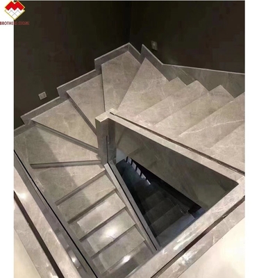 15 18 mm grijze marmeren spiraaltrappen voor moderne huizen en eenvoudige installatie