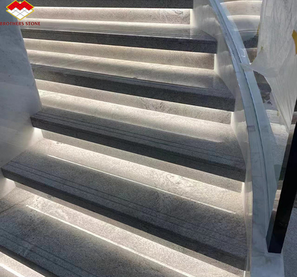Moderne Calacatta witte granieten platen voor interieur trappen, trappen en muurontwerp
