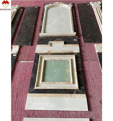 Grote plaat Emperador Marmeren wandpaneel ontwerp gesneden kolom voor room beige marmeren plaat