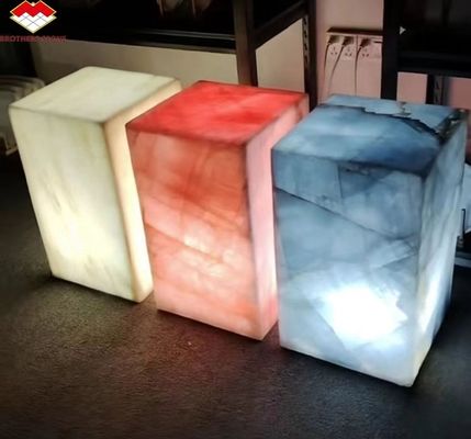 Moderne doorzichtige kristalroze onyx-slabstenenlampen voor achtergrondpaneel met achtergrondverlichting