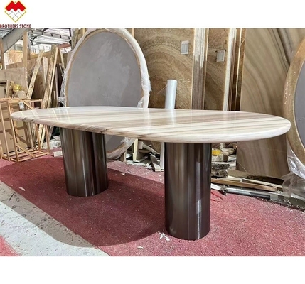 Palissandro Blauwe Marmeren Tafel Top Moderne Eettafel met tekening en 180*90cm Grootte