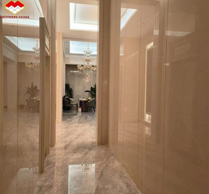 Calcite marmer gepolijst Bianco Botticino voor High End Shanna Beige Wand Panel Design