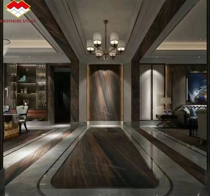 Moderne stijl hotel vloerplaat op maat Gouden zand Quicksand Bruin Granit Marmer