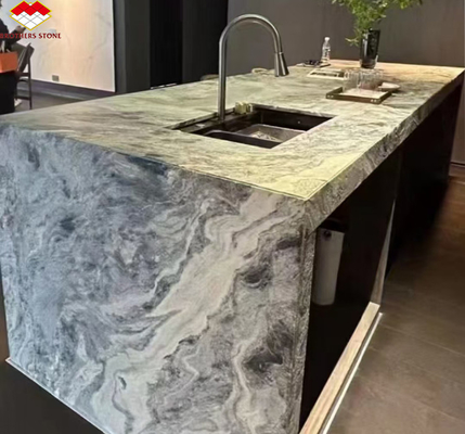 Moderne inkt schilderen Marmer grote plaat gepolijst grijs wandpaneel en keuken countertop tegel
