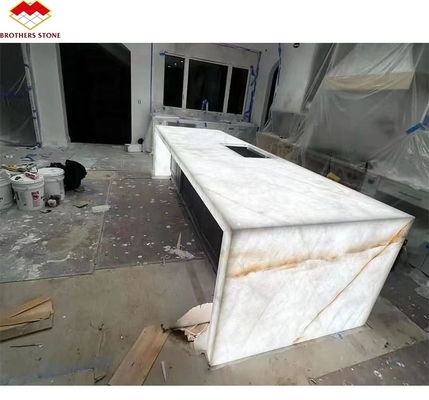 Translucent Cristallo Countertop Onyx Marmeren Tafel in Moderne Ontwerp voor Luxe Eten