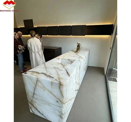 Translucent Cristallo Countertop Onyx Marmeren Tafel in Moderne Ontwerp voor Luxe Eten