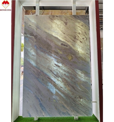 Moderne Onyx Marmer Type Translucent Blauwe Schaduw Quartzitslaag voor woonkamer