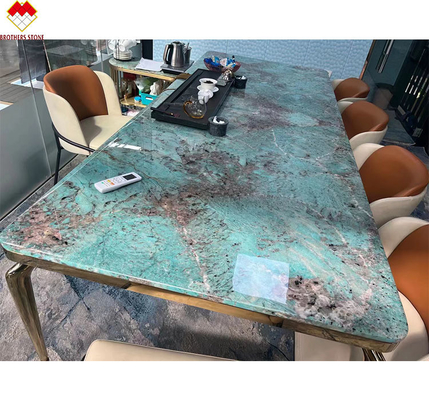 Grote plaat veelkleurig groen Guatemala Groen Marmer Diner Tafel Koffietafel Voor Villa