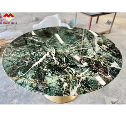 Natuursteen Cat's Eye Groen Grote Slab Eettafel voor Villa Interieur Decoratie
