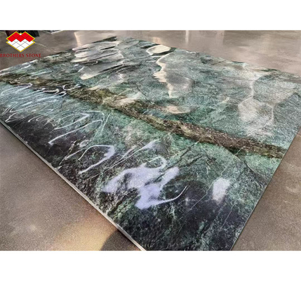 Natuursteen Cat's Eye Groen Grote Slab Eettafel voor Villa Interieur Decoratie