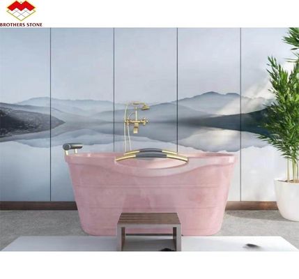 Natuursteen met achtergrondverlichting Roze Onyx Translucent Steenplaat voor moderne tafel en Batutub