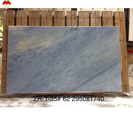 Grote plaat met achtergrondverlichting Calcite Azulata Brazilië Diamant Blauw Kristal Marmeren Plaat Wandplaat