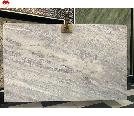 Grote plaat met achtergrondverlichting Calcite Azulata Brazilië Diamant Blauw Kristal Marmeren Plaat Wandplaat