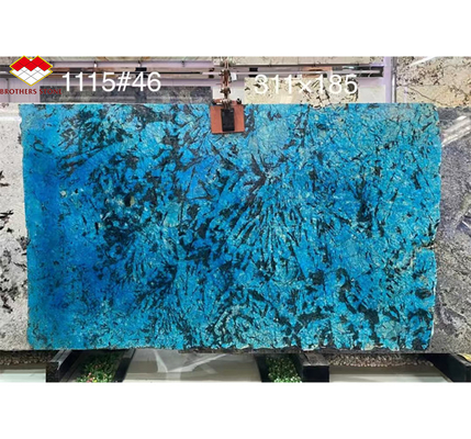 Modern Luxury Fantasy Blauwe Steen Calcite Marmeren Eettafel met gepolijste afwerking