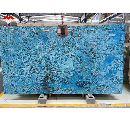 Modern Luxury Fantasy Blauwe Steen Calcite Marmeren Eettafel met gepolijste afwerking