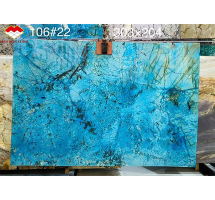 Modern Luxury Fantasy Blauwe Steen Calcite Marmeren Eettafel met gepolijste afwerking