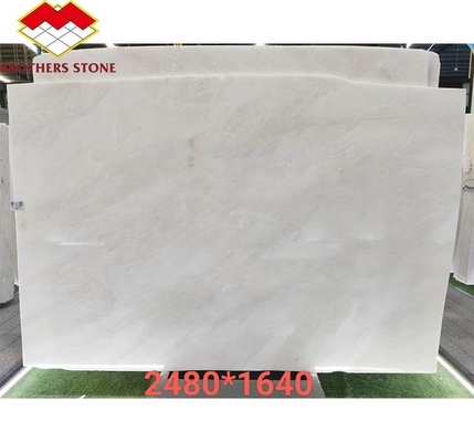 Hotel Modern Royal White Onyx Gekleurde Marmeren Plaat Gesneden Wandpaneel en Eettafel Set