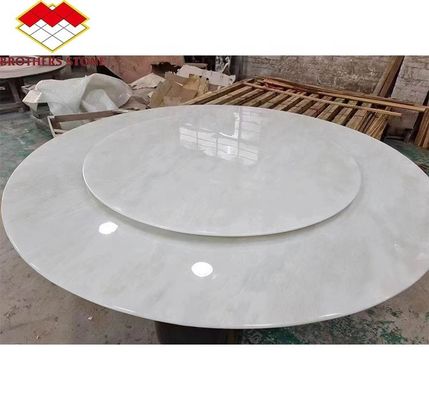 Moderne Royal White Onyx geslepen marmeren plaat op maat gesneden grafische ontwerpoplossing voor wandpaneel en eettafel set