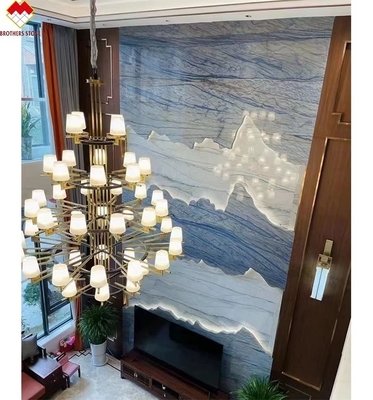 18mm gepolijst Luxe Blauw Macauba's Natuurlijk Blauw Marmeren Slab Countertop Quartz tegels