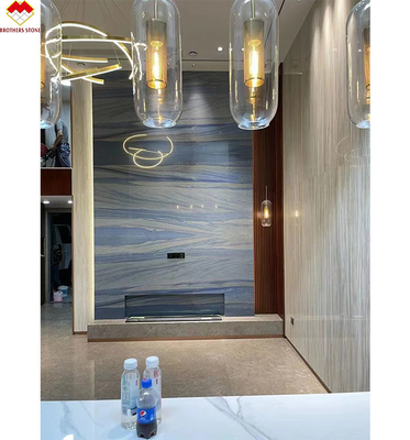 18mm gepolijst Luxe Blauw Macauba's Natuurlijk Blauw Marmeren Slab Countertop Quartz tegels
