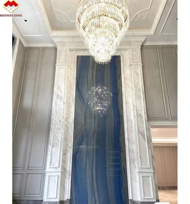18mm gepolijst Luxe Blauw Macauba's Natuurlijk Blauw Marmeren Slab Countertop Quartz tegels
