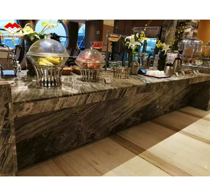 Custom Modern gepolijst golfgroen marmeren bord voor hotel wandpaneel vloer ontwerp stijl